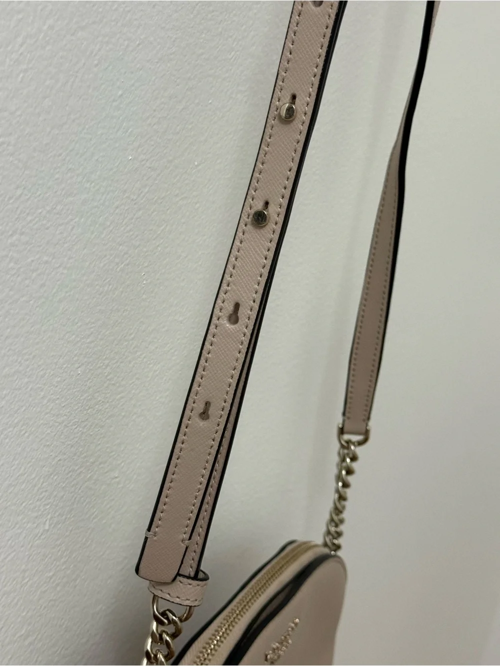 kate spade Two-Tone Beige and Black Dome Crossbody with Gold Chain